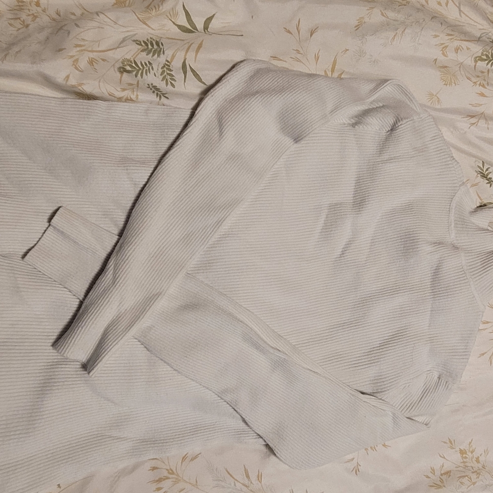 SHEIN White Ribbed Long Sleeve Top